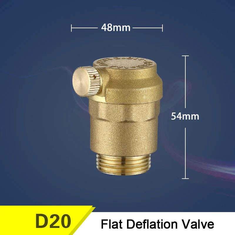 Латунь Автоматический Клапан стравливания давления для бытовых нагрева воды трубы клапан сброса давления вертикальный/локоть DN15/20/25 системы напольного отопления - Цвет: Flat DN20