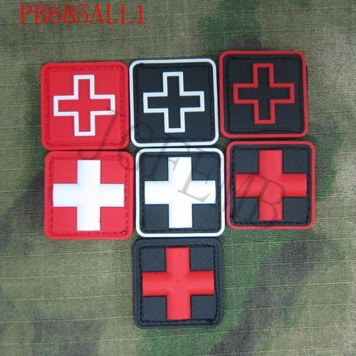 

2 pieces 2.5cm The Red Cross tactical medical 3D PVC patch Badges soft shell Outdoor