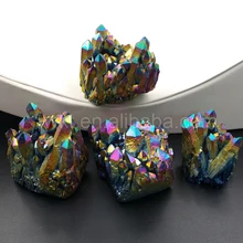 WT-G075 encargo al por mayor Healing Rainbow Crystal cuarzo piedra encanto colores del arco iris natural de cristal de cuarzo Cluster piedra 5 unids/lote