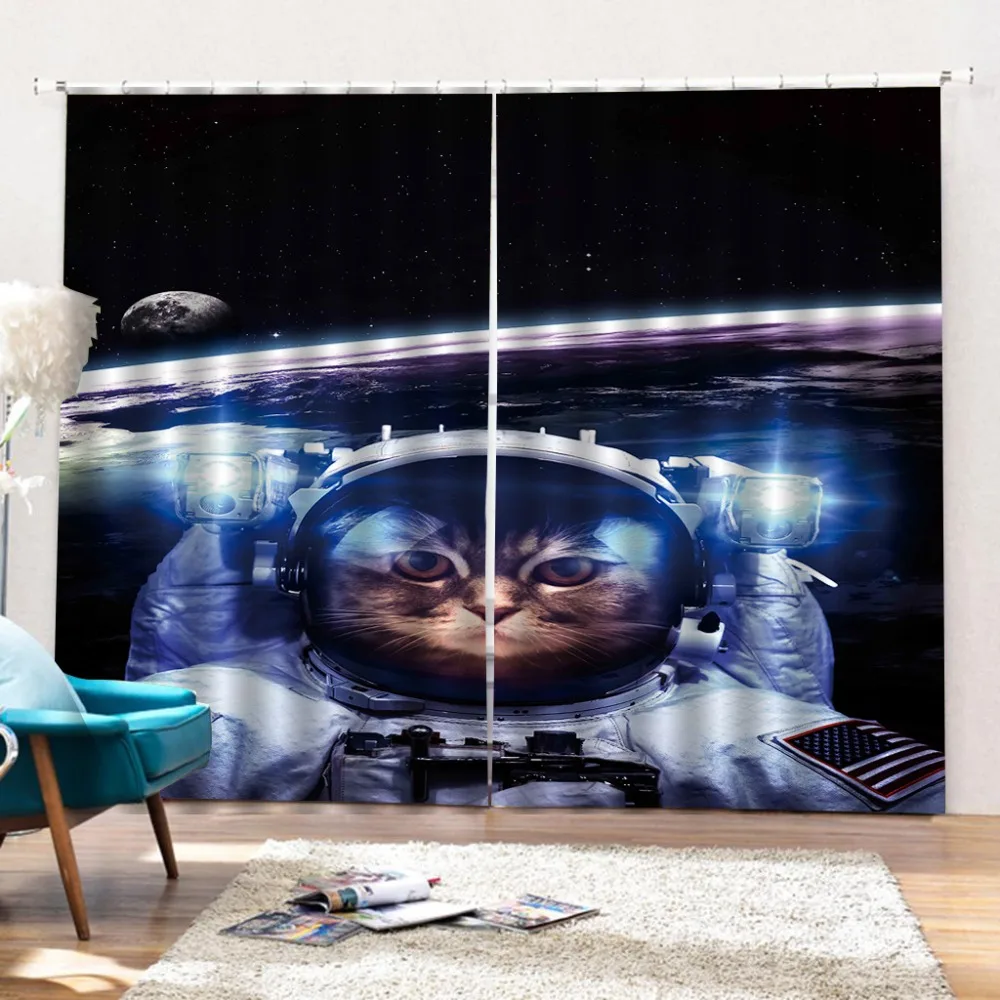 

window curtain Custom any size 3D curtain blackout Cosmic space living room bedrooms Home Decoration Kids Room Curtains