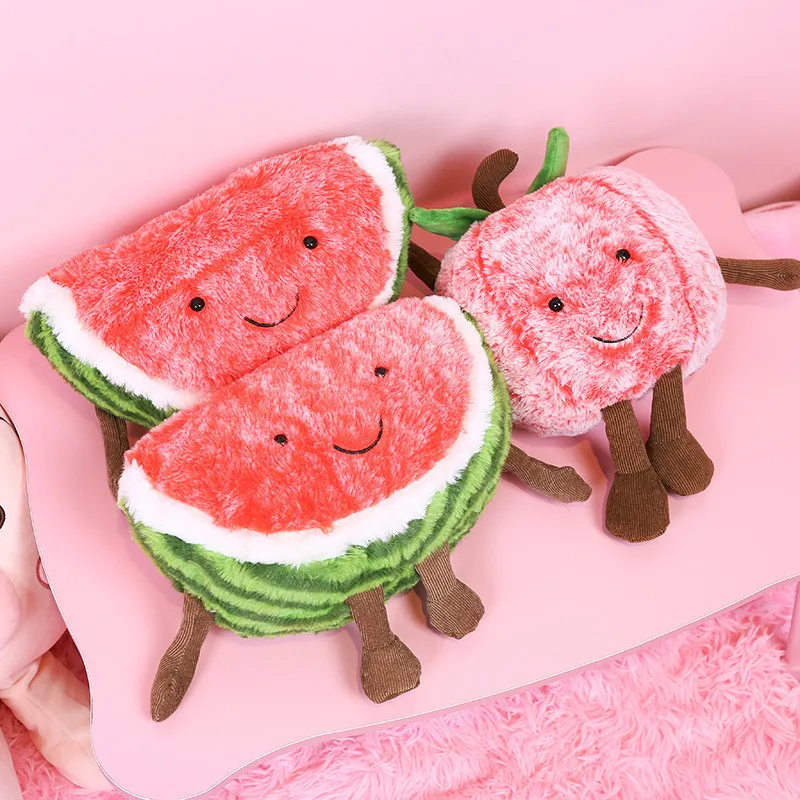 New Fruit Vegetables Plush Toys Fruit Watermelon Cherry Stuffed Pillow Sofa Toys For Children Girls Gift Doll4