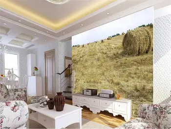

Custom mural living room wallpaper wall sticker rice straw in paddy field painting picture 3d wall murals wallpaper for wall 3d