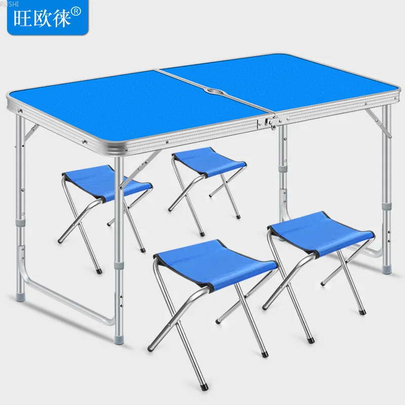 

Outdoor portable folding table, household leisure wild table, aluminum alloy simple stand table Minimalist Modern camping chair