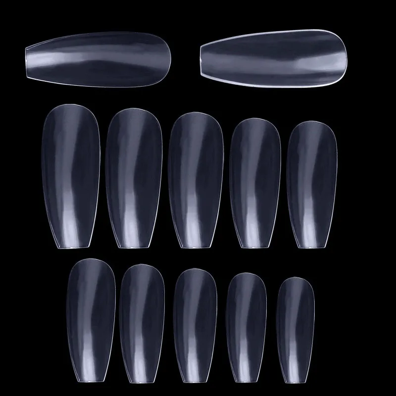500 шт длинные балерины половинчатые ногти прозрачный гроб накладные ногти ABS искусственные DIY Поддельные УФ гель для ногтей Советы Высокое качество - Цвет: Clear Full Cover