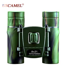 USCAMEL 8x21 компактный зум бинокль большой диапазон 3000 м складной HD мощный мини-телескоп Bak4 FMC оптика Охота Спорт видение