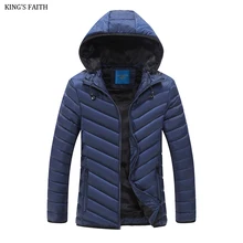 King’s Faith Brand Men’s Hood Warm Jacket Windroof Casual Slim Fit Outerwear Thick Coat Men Parka Fashion 1758-2