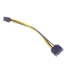 ALLOYSEED 10pcs SATA 15 Pin Power Cord PCI-E 1X to 16X Graphics Card Converter Cable for Mining Machine