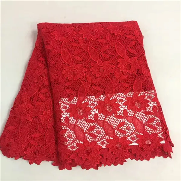 A17 135 2017 New RED Guipure lace fabric high quality African guipure