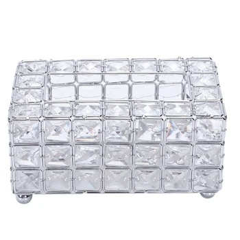 

Practical Boutique European Crystal Tissue Box Simple Home Living Room Coffee Table Drawers Desktop Napkin Storage Box Creativ
