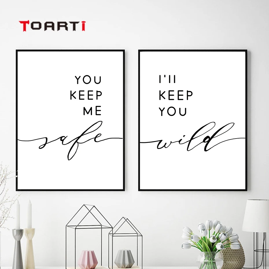 Romantic Couple Love Quotes Wall Art Modern Canvas Painting Minimalist Nordic Prints Vintage Poster Living Room Home Decor Mural (3)