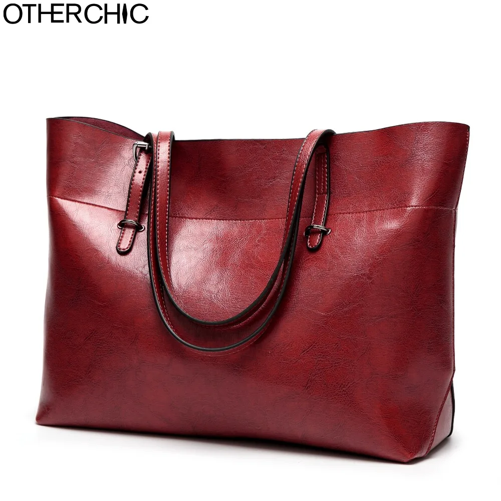 

OTHERCHIC Women Fashion Big Shoulder Bags for Women Bags Oil Wax Leather Brand Bags Women Simple Vintage Women Handbags 7N05-05