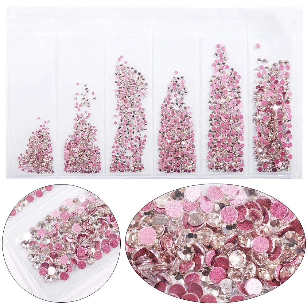 

ss3 ss4 ss5 ss6 ss8 ss10 Multi-size Glass Nail Rhinestone For 3D Nails Art Decoration Stones Shiny Gems Rhinestones 1728pcs