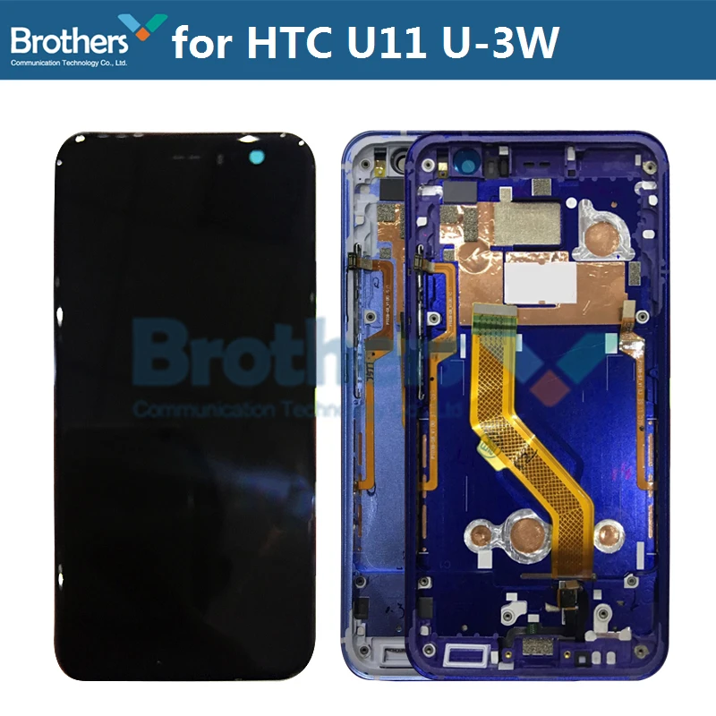 Goedkoop Lcd scherm voor HTC U11 U 3W LCD Display Met Frame Knop Touch Screen Digitizer voor HTC U11 LCD Montage 5.5 vervanging Top