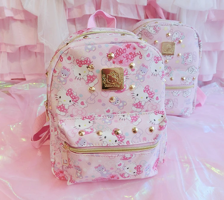 Cartoon Hello Kitty My Melody Cute Pink Backpack - KawaiiMerch.com