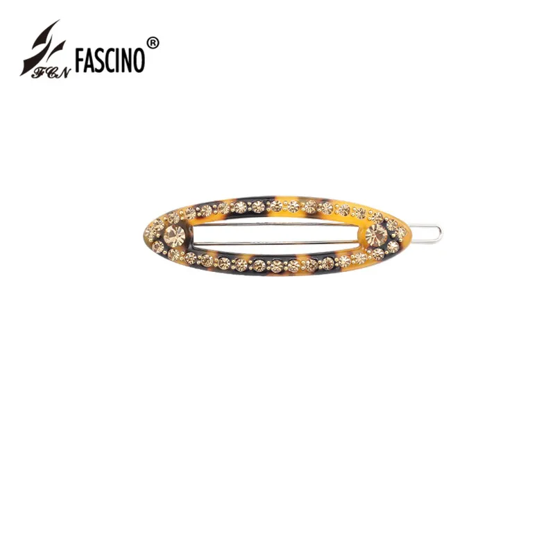 

2018 New Fashion Women Acetate Oval Hairgrips Hair Jewelry Accessories Elegant Crystal Simple Hairpins Female Hair Ornament