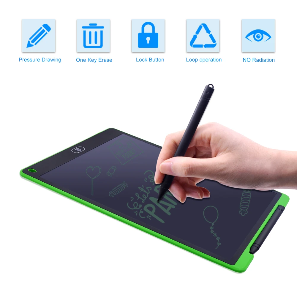 CHIPAL 12 дюймов ЖК-дисплей планшет для письма Цифровой Графика планшет электронный альбом для рисования доска рукописного ввода графической Планшеты+ ручка Батарея