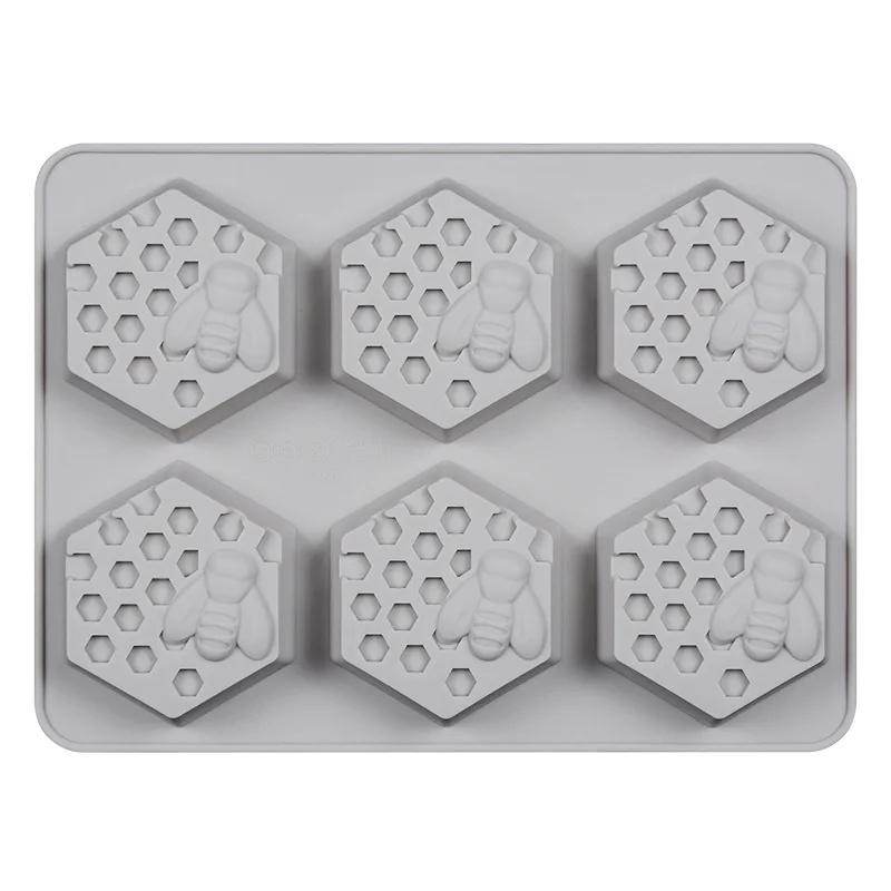 Economical Silicone Mould 6 Hole Honey Bee Design Soap Clay Wax Mold for Handmade DIY Craft ds99