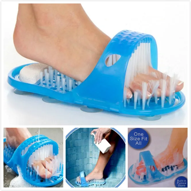 

Shower Foot Feet Cleaner Scrubber Washer Easy Bath Brush Pumice Stone Massager