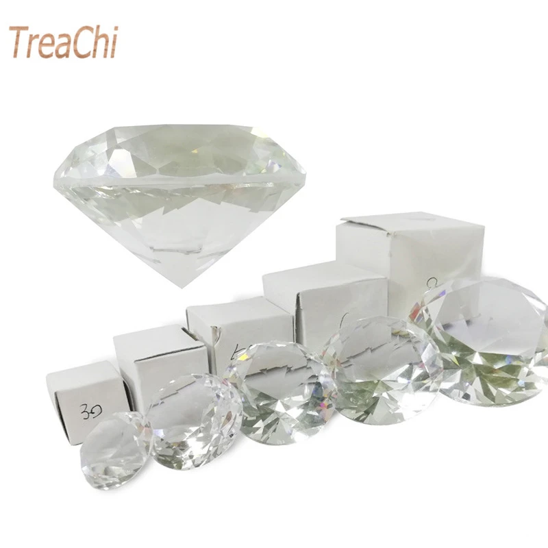 Crystal Clear Paperweight Faceted Cut Glass Giant Diamond Craft Jewelry L0Z1 Crystal Clear Paperweight Faceted Cut Glass Giant Diamond Craft Jewelry L0Z1