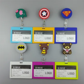 

BINXUE Cartoon Employee's card Badge colour Hard Cover card Holders and lanyard hang tag Easy to buckle transverse