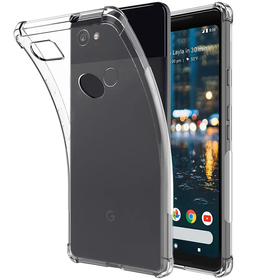 Crystal Shockproof Soft Transparent Case For Google Pixel 2 Cover Silicone Back Phone XL Pixel2 | Мобильные телефоны и