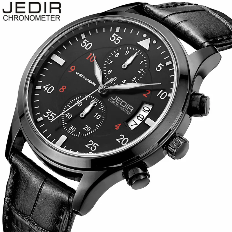 

JEDIR Mens Watches Quartz Watch Men Chronograph Luminous Clock Male Military Sports Watches relogio masculino Christmas gift N52