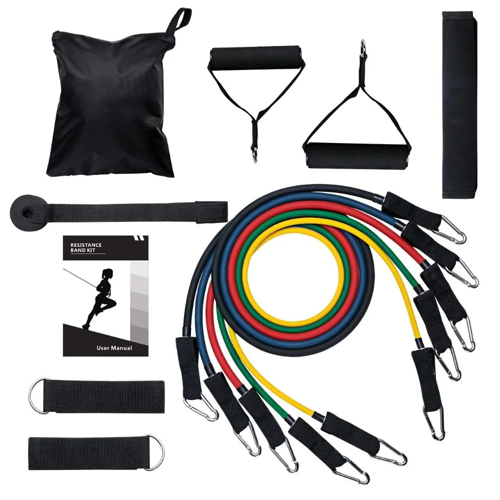 

11 PCS Resistance Tube Kit Workout Stretch Resistance Bands Set