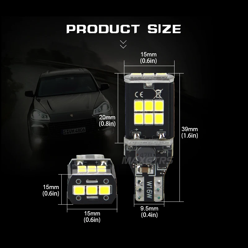 MAXGTRS новое обновление Чрезвычайно яркий Мощный Canbus SMD2835 912 921 T15 W16W Автомобильный светодиодный светильник заднего хода