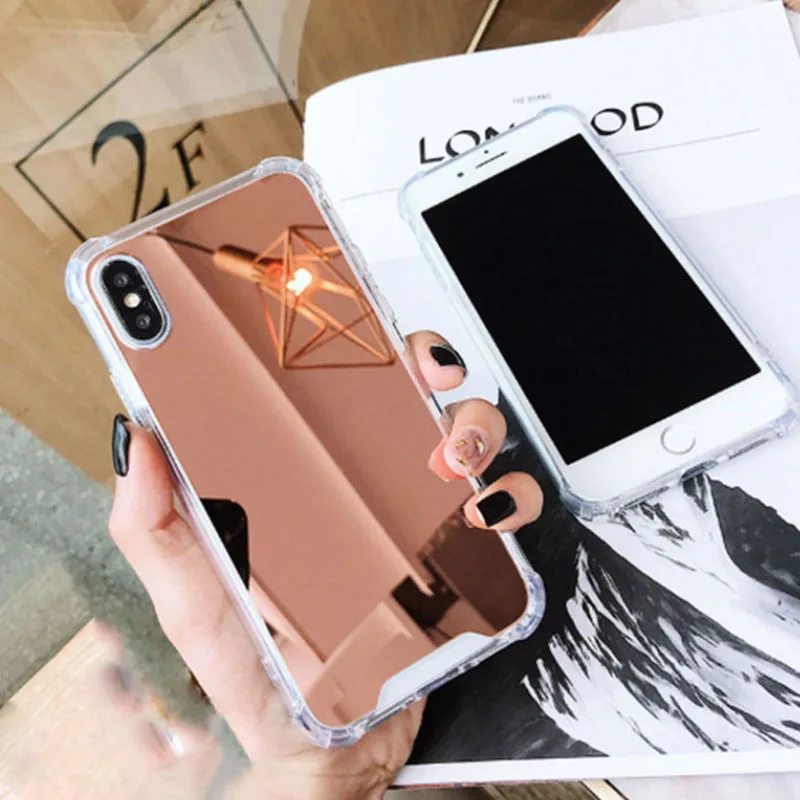 

Luxury Gasbag Drop Proof Mirror Phone Case Cover For iPhone 6 6S 7 8 Plus X XS XR XS Max