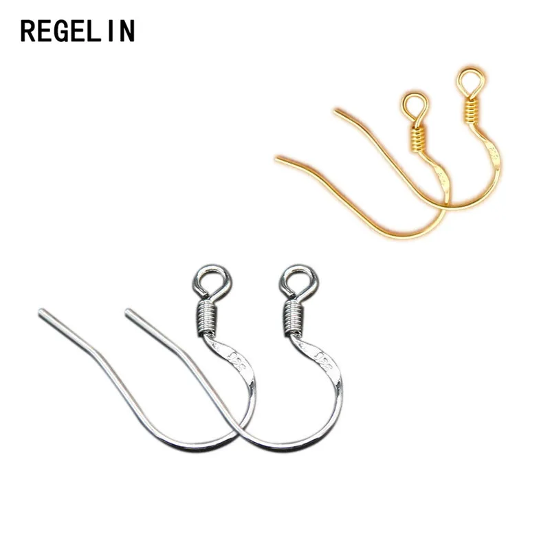 

REGELIN 925 Silver Ear Jewelry Hook Bowl Earring Space 10pcs 15x18mm DIY Fashion Earrings Pure Silver Earring Settings