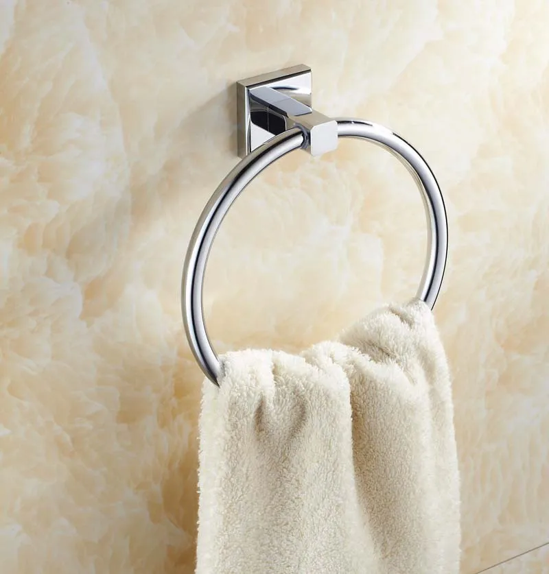 Wall hanging Silver Square Base Bathroom Hardware Brass Bathroom Towel