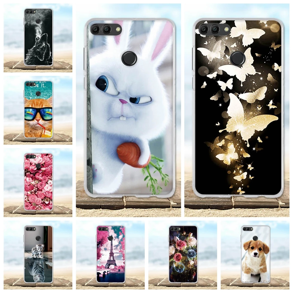 

For Huawei Y9 2018 Case Painted Protective Silicone 3D Cat Cover For Huawei Enjoy 8 Plus Case For Huawei Y 9 Y9 2018 Phone Cases