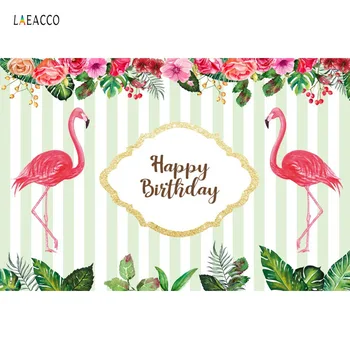 

Laeacco Tropical Flamingo Birthday Party Stripes Flower Baby Poster Photography Background Photo Backdrop Photocall Photo Studio