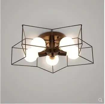 

Nordic personality art retro living room bedroom children's room lighting restaurant star wrought iron balcony ceiling lamp