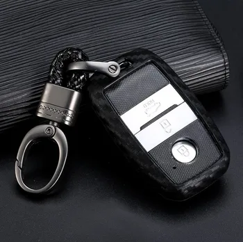 

2018 New Gift Carbon Fiber SoftKey Case Cover Holder For For KIA K3 KX5 KX3 Sportage Optima Sorento Niro FOB Smart Key Chain