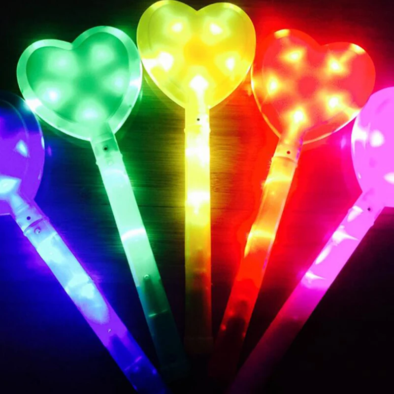 38CM LED Light Stick Love Shape Clap Your Hands Flashing Sticks Children Concert Prop Bar toy FestivalWeddingPartyDecoration (3)