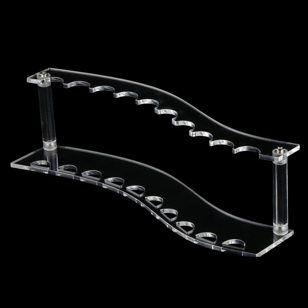High Quality Cosmetic Makeup Brush Holder Stand Tools 2pcs Brush Foundation Shelf Arch Acrylic Makeup Organizer Storage Box Case