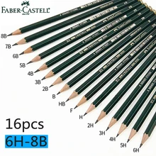 Faber Castell 16 шт. карандаш для рисования 8B 7B 6B 5B 4B 3B 2B B HB F H 2H 3H 4H 5H 6H Стандартные Карандаши для школьных эскизов набор карандашей