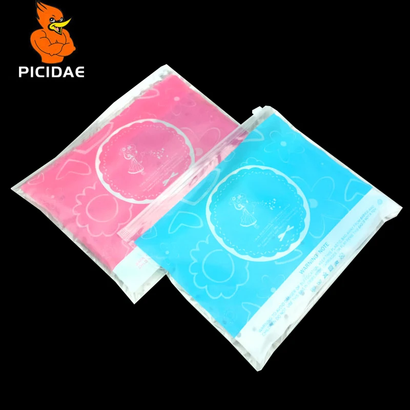 

Cartoon Color Printing Coat Pattern Baby Girl Mothe Children's Wear Plastic Packaging Bag Hat Clothes Zipper Ziplock Transparent