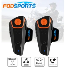 2 pcs Fodsport BT-S2 Pro Bluetooth Motorcycle Intercom FM Motorbikel BT Wireless Waterproof Interphone Moto Helmet Headset