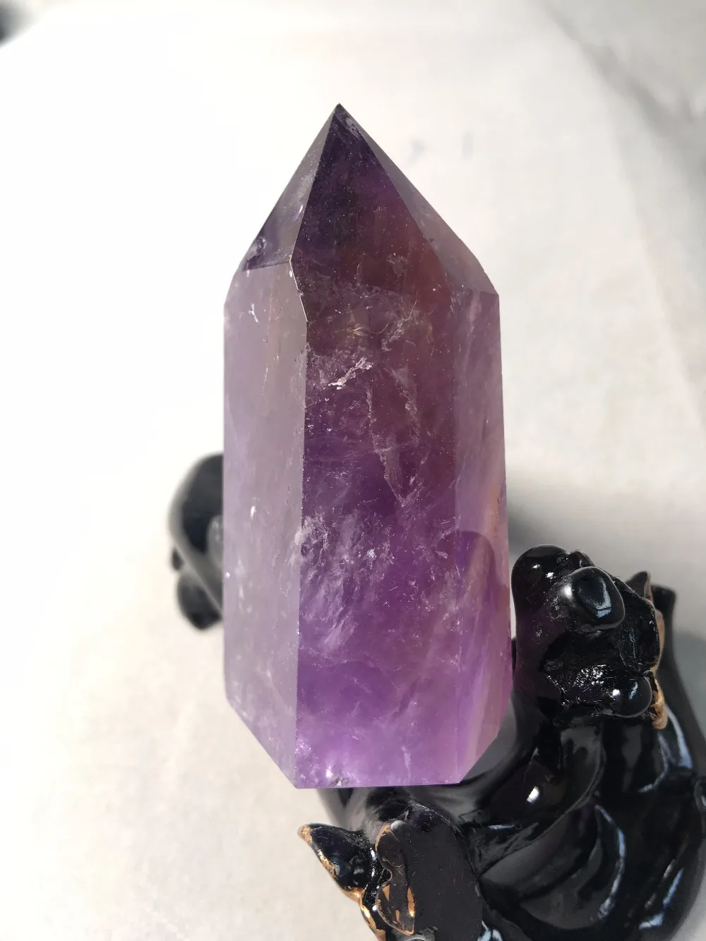 Free shipping miner Natural amethyst Quartz Crystals points Single
