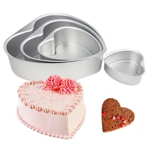 Belo 3/6/8 Polegada Liga de Alumínio Molde Do Bolo da Forma Do Coração DIY Mousse Pastry Mould Baking Pan Bolo ferramentas FBE2