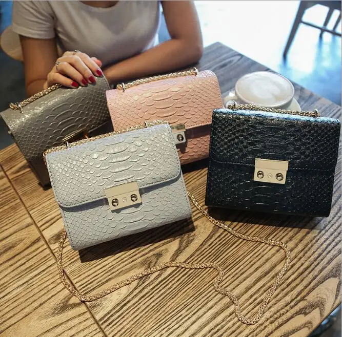 الفاخرة جديد التمساح الحبوب براءات الاختراع والجلود أكياس Crossbody للنساء حقيبة كتف حقائب سيدات الفاخرة جديد التمساح الحبوب براءات الاختراع والجلود أكياس Crossbody للنساء حقيبة كتف حقائب سيدات