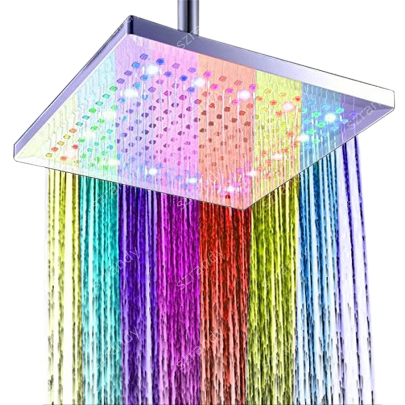 

7 color fast flashing LED shower head lights with 300mm 12 inch size