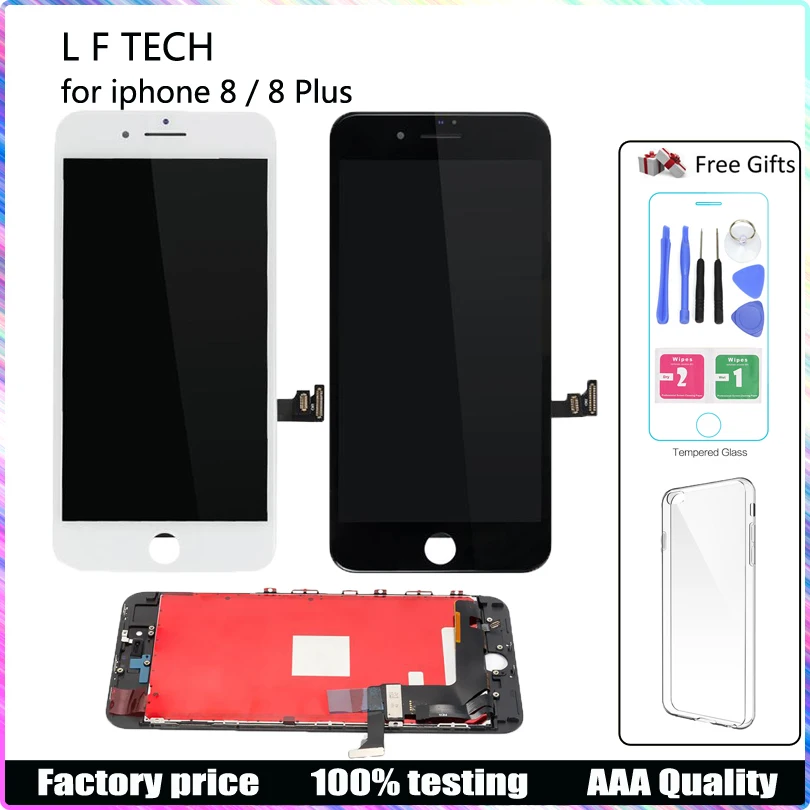 

Replacement For iPhone 8 Plus Mobile Phone LCD Display and Touch Screen Digitizer Assembly Repair Parts with gift