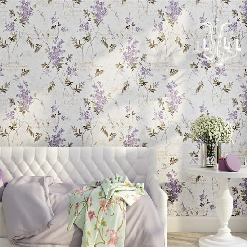 

Free Shipping Beautiful nostalgic garden scenery flower tree wallpaper guest room balcony background wallpaper