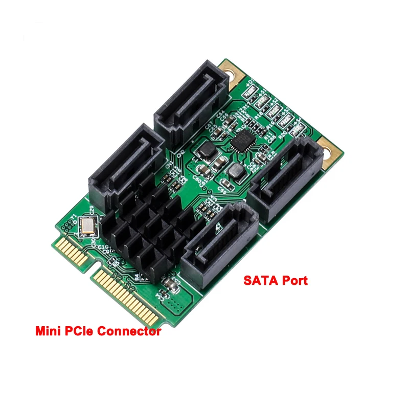 IOCREST 4 порта SATA III 6G мини PCI Express Marvel 88SE9215 контроллер карты SATA3.0 мини pci express ssd адаптер карты