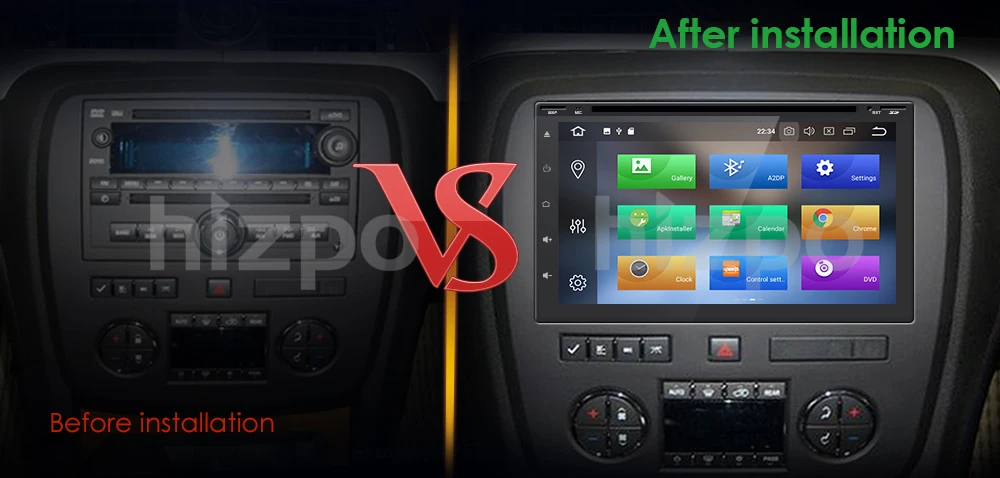 Flash Deal HIZPO 2DIN Android8.0 HD 800*480 screen Octa Core 4G RAM+32G ROM universal car radio gps  with wifi car stereo audio DVD PLAYER 3