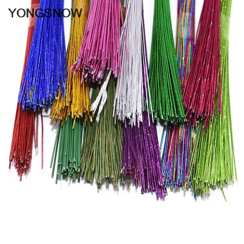 

50pcs 80cm Flower Wire #26 Iron Wire for DIY Nylon Stocking Flower Making Artificial Branches Twigs Scrapbook Craft Flower Suppl