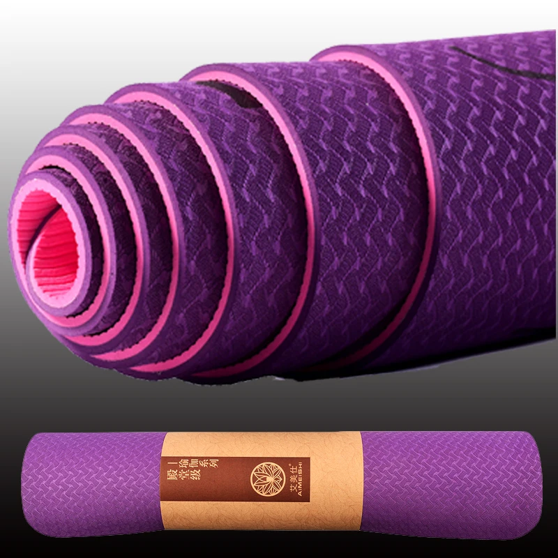 TPE Yoga Mat Multi Use Activity NonSlip Yoga Mat for Pilates Fitness Hot Yoga Eco-friendly Non Slip Exercise Mats 183cm*61cm*6mm TPE Yoga Mat Multi Use Activity NonSlip Yoga Mat for Pilates Fitness Hot Yoga Eco-friendly Non Slip Exercise Mats 183cm*61cm*6mm